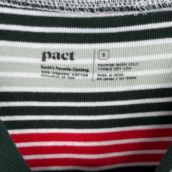 Pact Adult S Organic Cotton Flurry Striped Long Sleeve Pajama Set Christmas - Picture 10 of 11